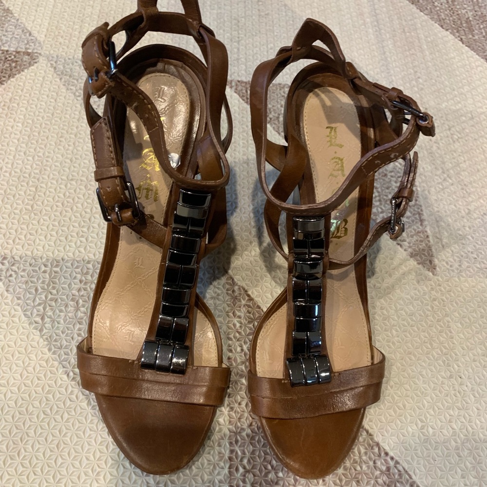 LAMB brown leather heels